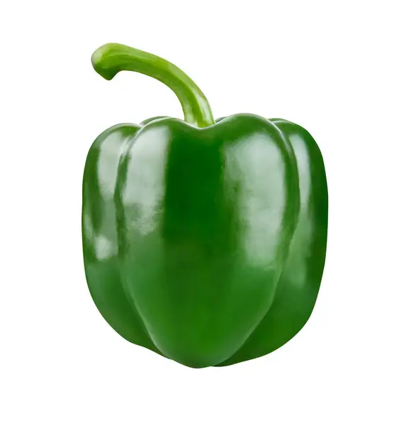 Fresh Green Pepper Vegetable Isolated White Background Stock Image