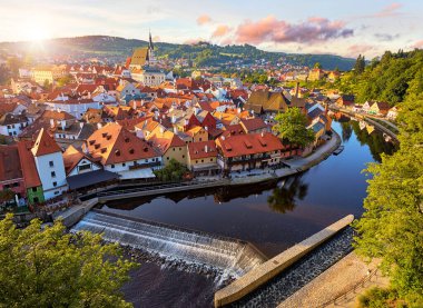 Çek Cumhuriyeti, Krumlov. Akşam manzarası