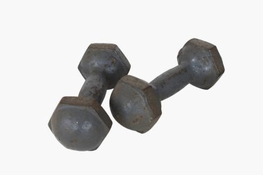 Yaşam tarzı düzenleme için dambıl arkaplan beyaz üzerine yatar 