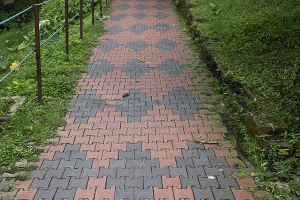 background texture brick street floor at garden ourdoor