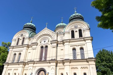 VIDIN, BULGARIA - 23 Mayıs 2021: Bulgaristan 'ın Vidin kentindeki Tipik İnşaat ve Sokak