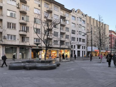 SOFYA, BULGARIA -HAZİRAN 5 Ocak 2023: Bulgaristan 'ın Sofya kentinin şaşırtıcı Günbatımı manzarası