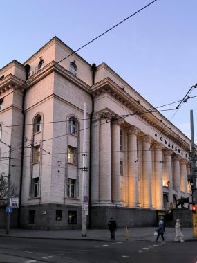 SOFYA, BULGARIA -HAZİRAN 5 Ocak 2023: Bulgaristan 'ın Sofya kentinin şaşırtıcı Günbatımı manzarası