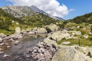 Bulgaristan 'ın Pirin Dağı' ndaki Banderitsa Nehri yakınlarındaki inanılmaz manzara