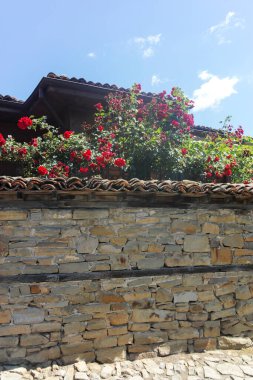 ZERAVNA, BULGARIA - 9 Temmuz 2023: 19. Yüzyıl evleri olan Zheravna Köyü, Sliven Bölgesi, Bulgaristan