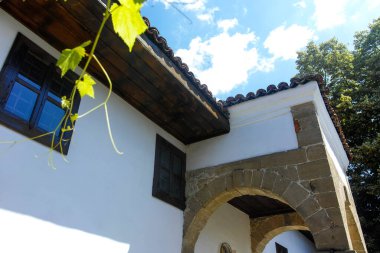 ZERAVNA, BULGARIA - 9 Temmuz 2023: 19. Yüzyıl evleri olan Zheravna Köyü, Sliven Bölgesi, Bulgaristan