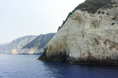 Lefkada, İyon Adaları, Yunanistan 'ın kıyı şeridinin inanılmaz panoramik manzarası