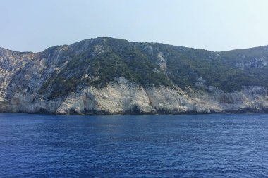 Lefkada, İyon Adaları, Yunanistan 'ın kıyı şeridinin inanılmaz panoramik manzarası