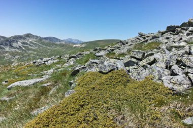 Bulgaristan 'ın Belmeken Barajı yakınlarındaki Rila Dağı' nın muhteşem manzarası