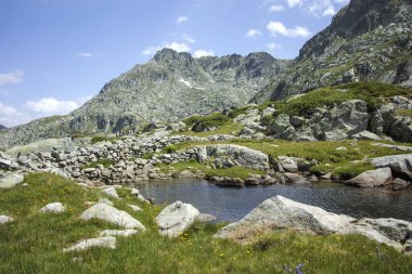 Bulgaristan 'ın Kalin zirvesi yakınlarındaki Rila Dağı' nın İnanılmaz Yaz Manzarası