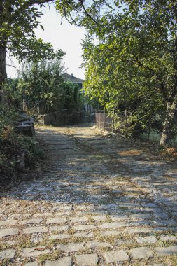 TSEPELOVO, EPIRUS, GREECE - 27 AĞUSTOS 2023: Tsepelovo Köyü Panoraması, Epirus, Yunanistan