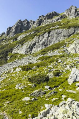 Bulgaristan 'ın Kupens zirvesi yakınlarındaki Rila Dağı' nın İnanılmaz Yaz Manzarası