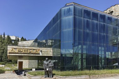 SMOLYAN, BULGARIA - 14 Ağustos 2018: Bulgaristan 'ın Smolyan kentinin yaz manzarası