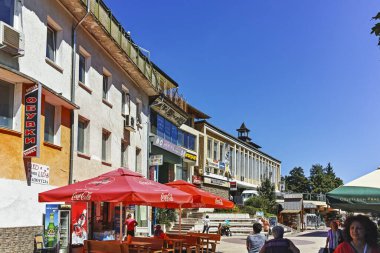 SMOLYAN, BULGARIA - 14 Ağustos 2018: Bulgaristan 'ın Smolyan kentinin yaz manzarası