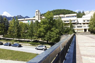 SMOLYAN, BULGARIA - 14 Ağustos 2018: Bulgaristan 'ın Smolyan kentinin yaz manzarası