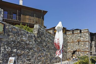 SOZOPOL, BULGARIA -  AUGUST 10, 2018: Typical Street and Building at Old town of Sozopol, Burgas Region, Bulgaria