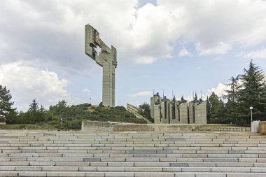 STARA ZAGORA, BULGARIA - 5 Ağustos 2018: Bulgaristan 'ın Stara Zagora kentinin merkezi Panorama
