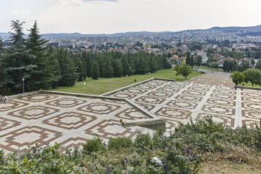 STARA ZAGORA, BULGARIA - 5 Ağustos 2018: Bulgaristan 'ın Stara Zagora kentinin merkezi Panorama