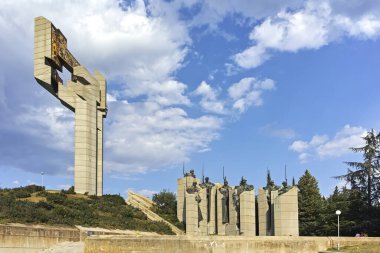 STARA ZAGORA, BULGARIA - 5 Ağustos 2018: Bulgaristan 'ın Stara Zagora kentinin merkezi Panorama