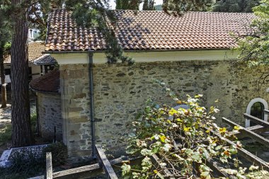 Bulgaristan 'ın Saint Nicholas, Stara Zagora bölgesindeki Ortaçağ Maglizh Manastırı Panoraması