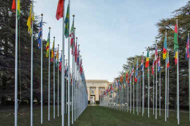 GENEVA, SWitzERLAND - 17 Haziran 2023: İsviçre 'nin Cenevre kentinin şaşırtıcı Sunset Manzarası