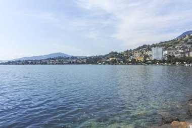 MONTREUX, SWitzERLAND - 19 Haziran 2023: Montreux, Vaud Kantonu, İsviçre Yaz Panoraması
