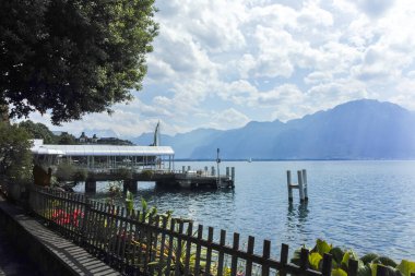 MONTREUX, SWitzERLAND - 19 Haziran 2023: Montreux, Vaud Kantonu, İsviçre Yaz Panoraması