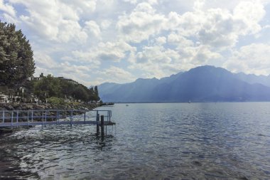MONTREUX, SWitzERLAND - 19 Haziran 2023: Montreux, Vaud Kantonu, İsviçre Yaz Panoraması