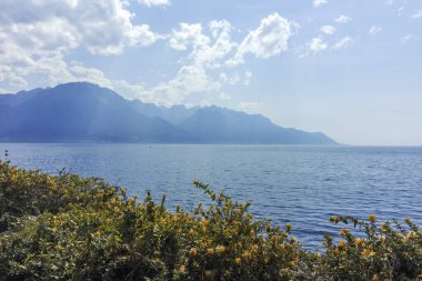 MONTREUX, SWitzERLAND - 19 Haziran 2023: Montreux, Vaud Kantonu, İsviçre Yaz Panoraması