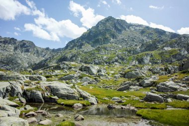 Bulgaristan 'ın Kalin zirvesi yakınlarındaki Rila Dağı' nın İnanılmaz Yaz Manzarası