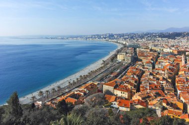 GÜZEL, FRANCE - 28 Ocak 2024: Nice, Provence Alpes-Cote d 'Azur, Fransa' nın Muhteşem Panoraması