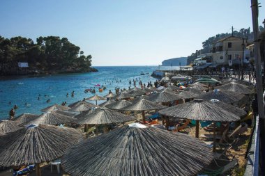 PARGA, GREECE - AUGUST 5, 2024: Amazing Summer view of Town of Parga, Epirus, Greece clipart