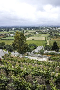 LOGOROTONDO, İtalya - 15 Mayıs 2024: Eski Locorotondo Kasabası, Apulia Bölgesi, İtalya