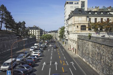 GENEVA, SWitzERLAND - 18 Haziran 2023: İsviçre 'nin Cenevre kentinin Panorama' sı