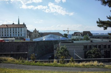 GENEVA, SWitzERLAND - 18 Haziran 2023: İsviçre 'nin Cenevre kentinin Panorama' sı
