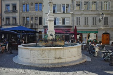 GENEVA, SWitzERLAND - 18 Haziran 2023: İsviçre 'nin Cenevre kentinin Panorama' sı