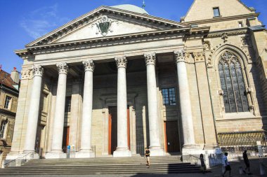 GENEVA, SWitzERLAND - 18 Haziran 2023: İsviçre 'nin Cenevre kentinin Panorama' sı