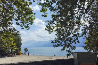 MONTREUX, SWitzERLAND - 19 Haziran 2023: Montreux, Vaud Kantonu, İsviçre Yaz Panoraması