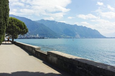 MONTREUX, SWitzERLAND - 19 Haziran 2023: Montreux, Vaud Kantonu, İsviçre Yaz Panoraması