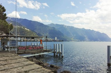 MONTREUX, SWitzERLAND - 19 Haziran 2023: Montreux, Vaud Kantonu, İsviçre Yaz Panoraması