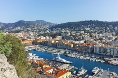 GÜZEL, FRANCE - 28 Ocak 2024: Nice, Provence Alpes-Cote d 'Azur, Fransa' nın Muhteşem Panoraması