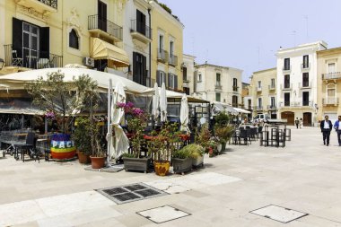 BARI, İtalya - 16 Mayıs 2024: Bari, Apulia Bölgesi, İtalya 'nın Eski Kasabası' nın inanılmaz manzarası