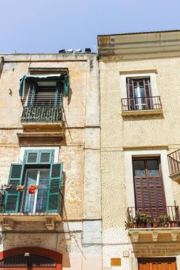 BARI, İtalya - 16 Mayıs 2024: Bari, Apulia Bölgesi, İtalya 'nın Eski Kasabası' nın inanılmaz manzarası