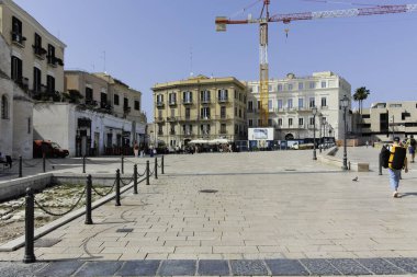 BARI, İtalya - 16 Mayıs 2024: Bari, Apulia Bölgesi, İtalya 'nın Eski Kasabası' nın inanılmaz manzarası