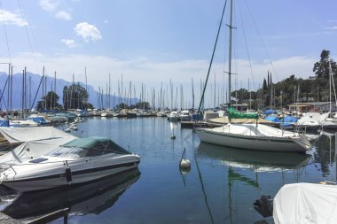 MONTREUX, SWitzERLAND - 19 Haziran 2023: Montreux, Vaud Kantonu, İsviçre Yaz Panoraması