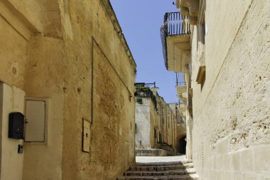 Matera 'nın muhteşem manzarası, Basilicata Bölgesi, İtalya