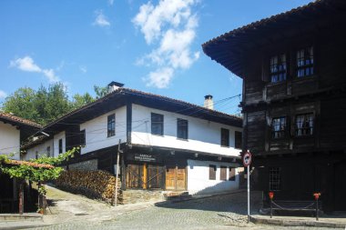 ELENA, BULGARIA - 09 Temmuz 2023: Bulgaristan 'ın tarihi Elena kenti, Veliko Tarnovo Bölgesi Panoraması