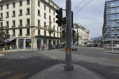 GENEVA, SWitzERLAND - 18 Haziran 2023: İsviçre 'nin Cenevre kentinin panoramik manzarası