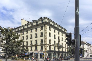 GENEVA, SWitzERLAND - 18 Haziran 2023: İsviçre 'nin Cenevre kentinin panoramik manzarası