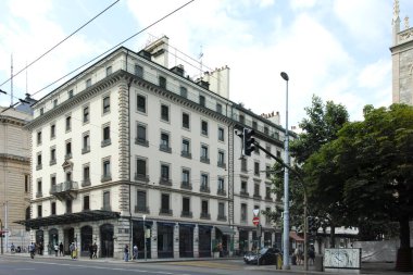 GENEVA, SWitzERLAND - 18 Haziran 2023: İsviçre 'nin Cenevre kentinin panoramik manzarası